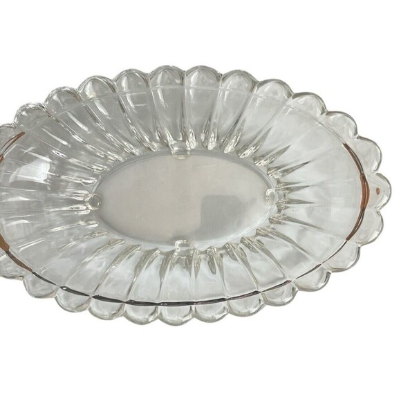 Heisey Crystolite (#1503) 13” Oval Footed Center Bowl Pair Rosette Candleholders - Picture 5 of 8